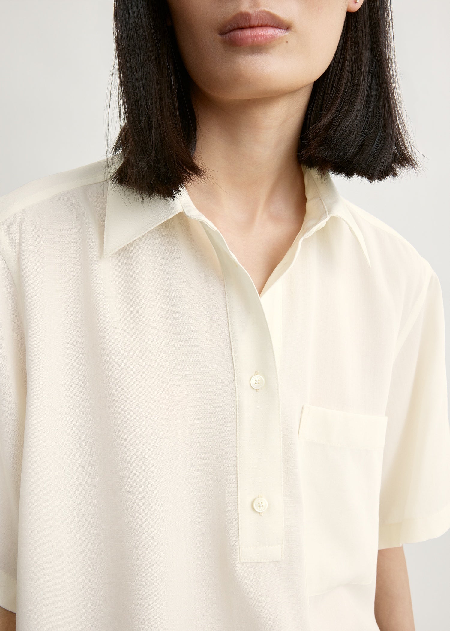 Fluid polo shirt ecru