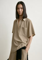 Fluid polo shirt overcast beige