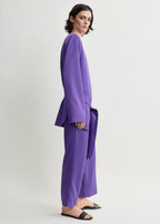 Belted satin tunic violet