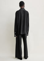 Piped pj top black