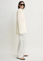 Silk crepe shirt off-white