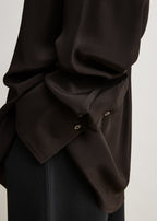 Silk crepe shirt brown