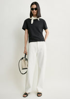 Scarf tee black/ecru