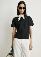 Scarf tee black/ecru