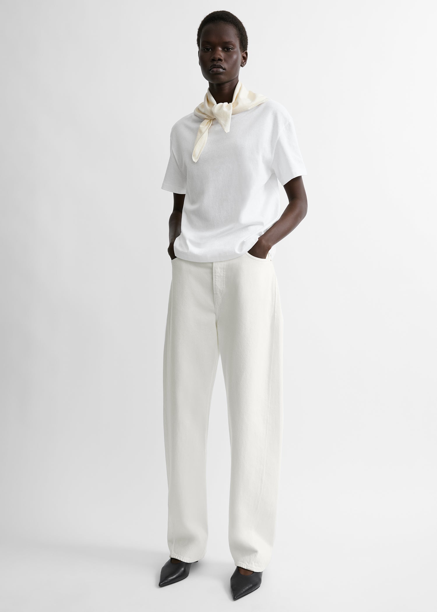 Scarf tee white/ecru