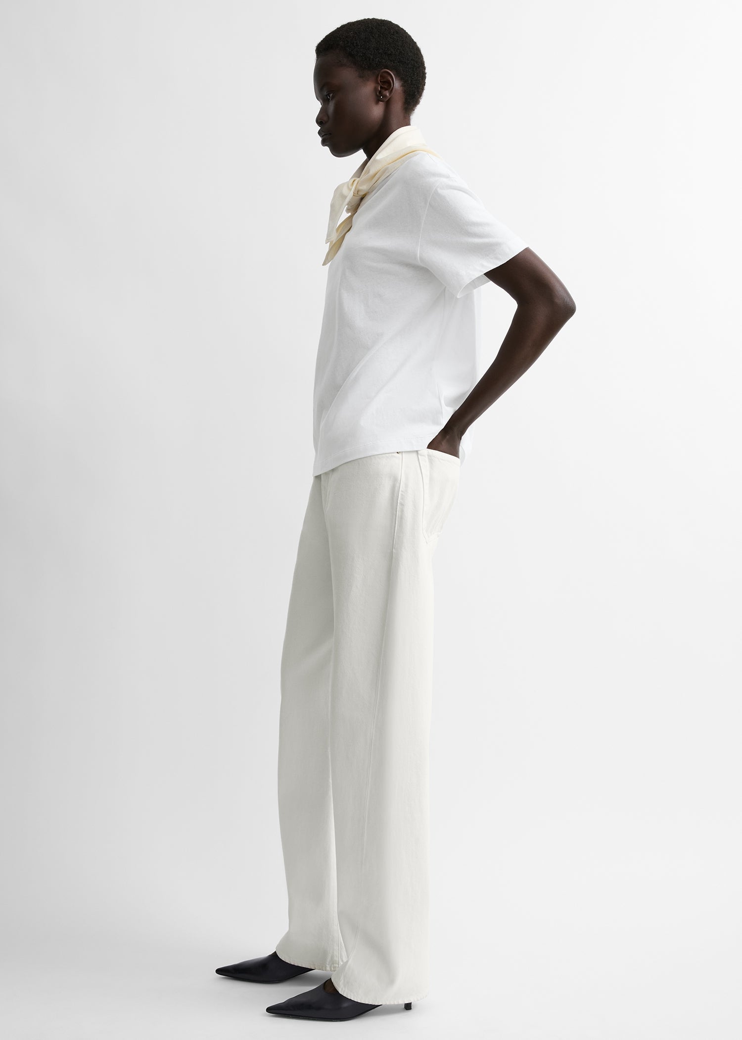 Scarf tee white/ecru
