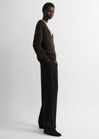 Fine v-neck knit fondante