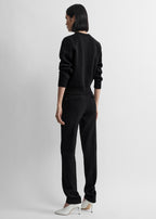 Low-waist slim trousers black