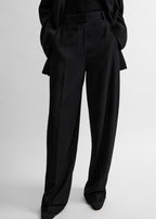 High-waist trousers black
