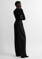 High-waist trousers black