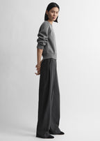 High-waist trousers washed black petite