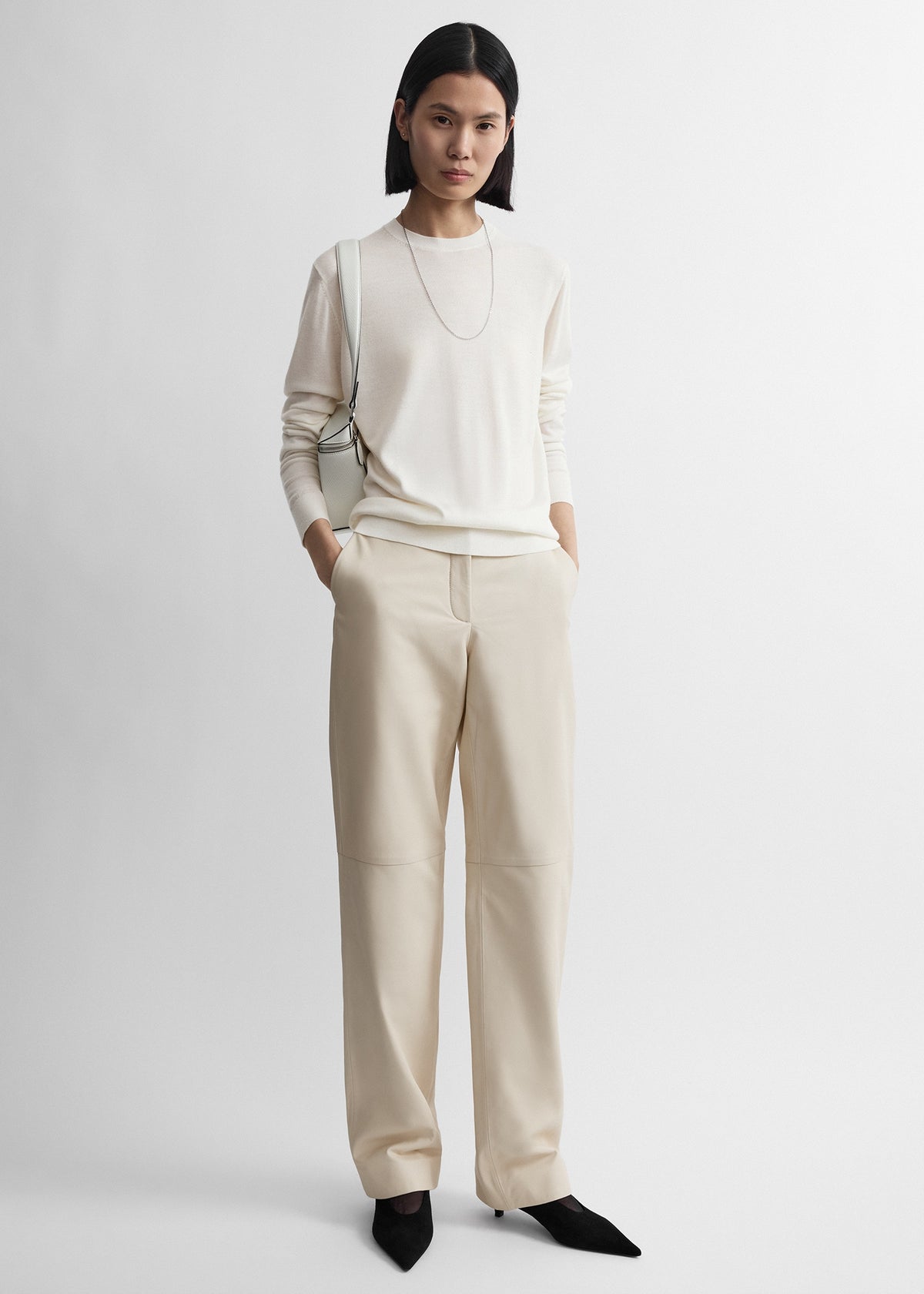Easy leather trousers stone