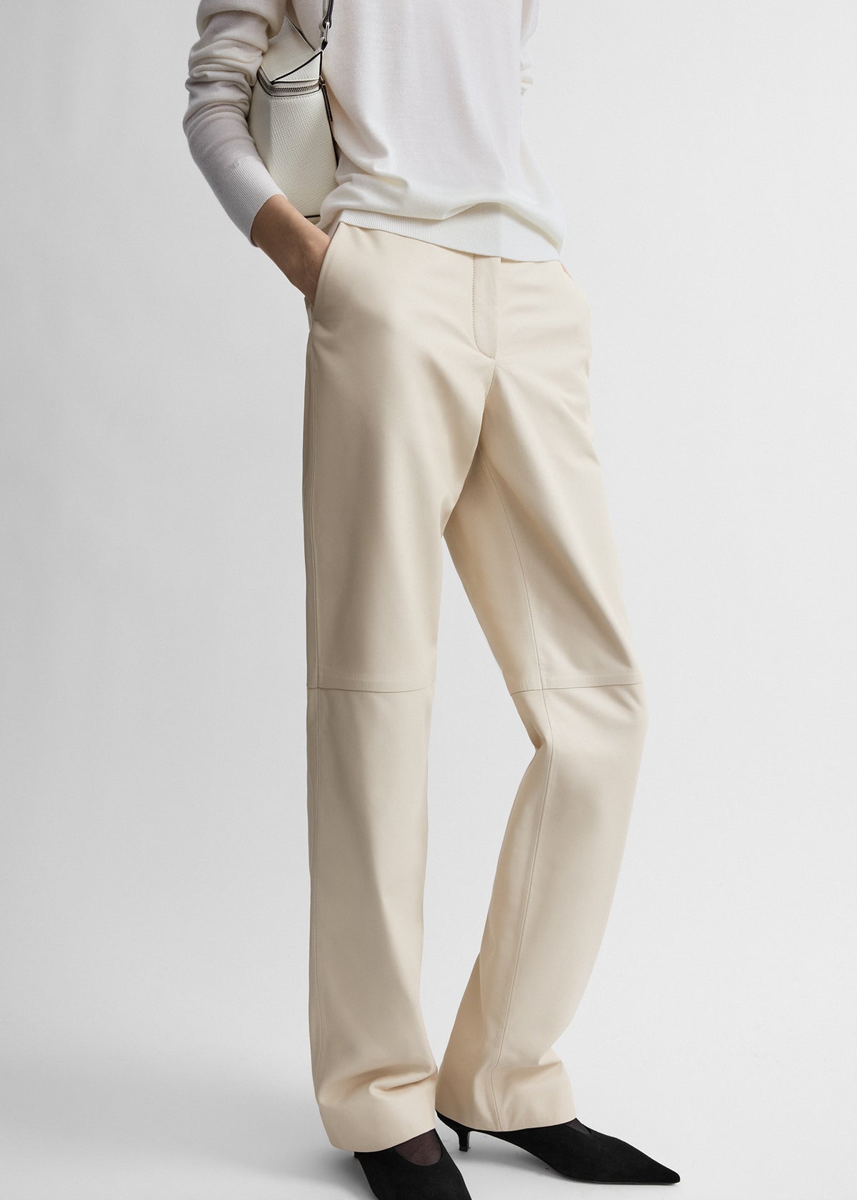 Easy leather trousers stone