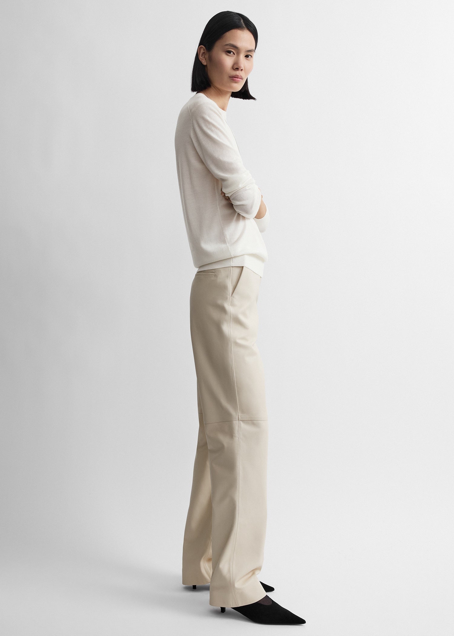 Easy leather trousers stone