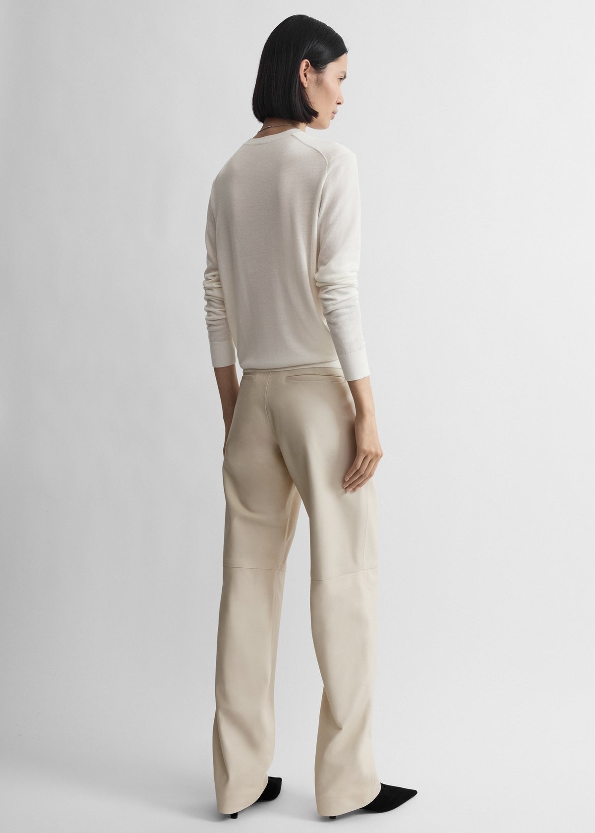 Easy leather trousers stone