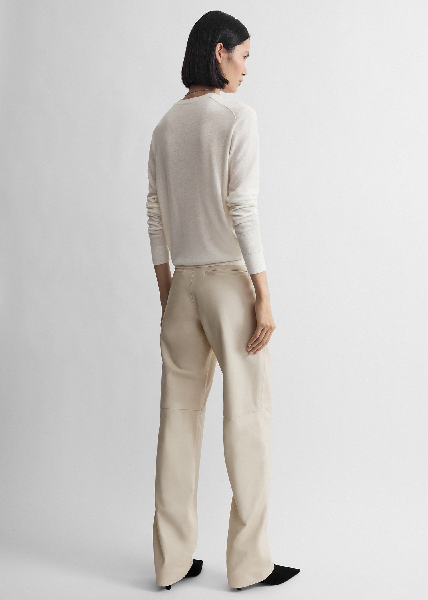 Easy leather trousers stone