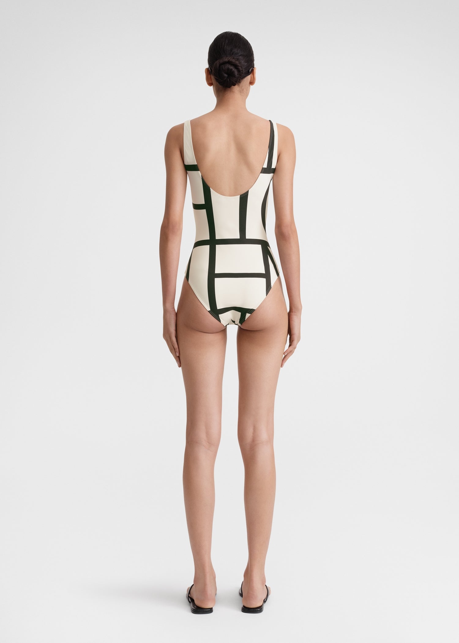Monogram swimsuit ecru