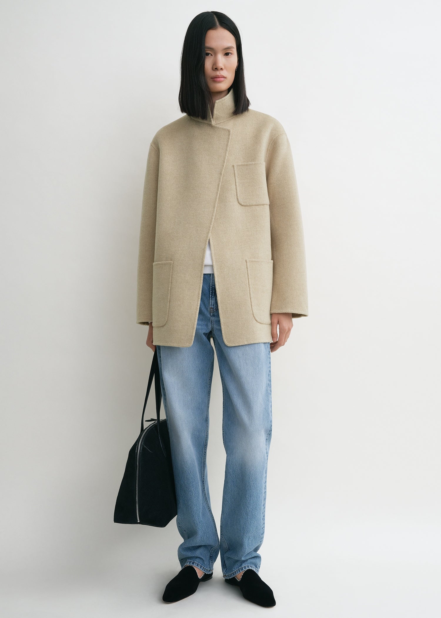 Patch pocket doublé jacket fawn melange