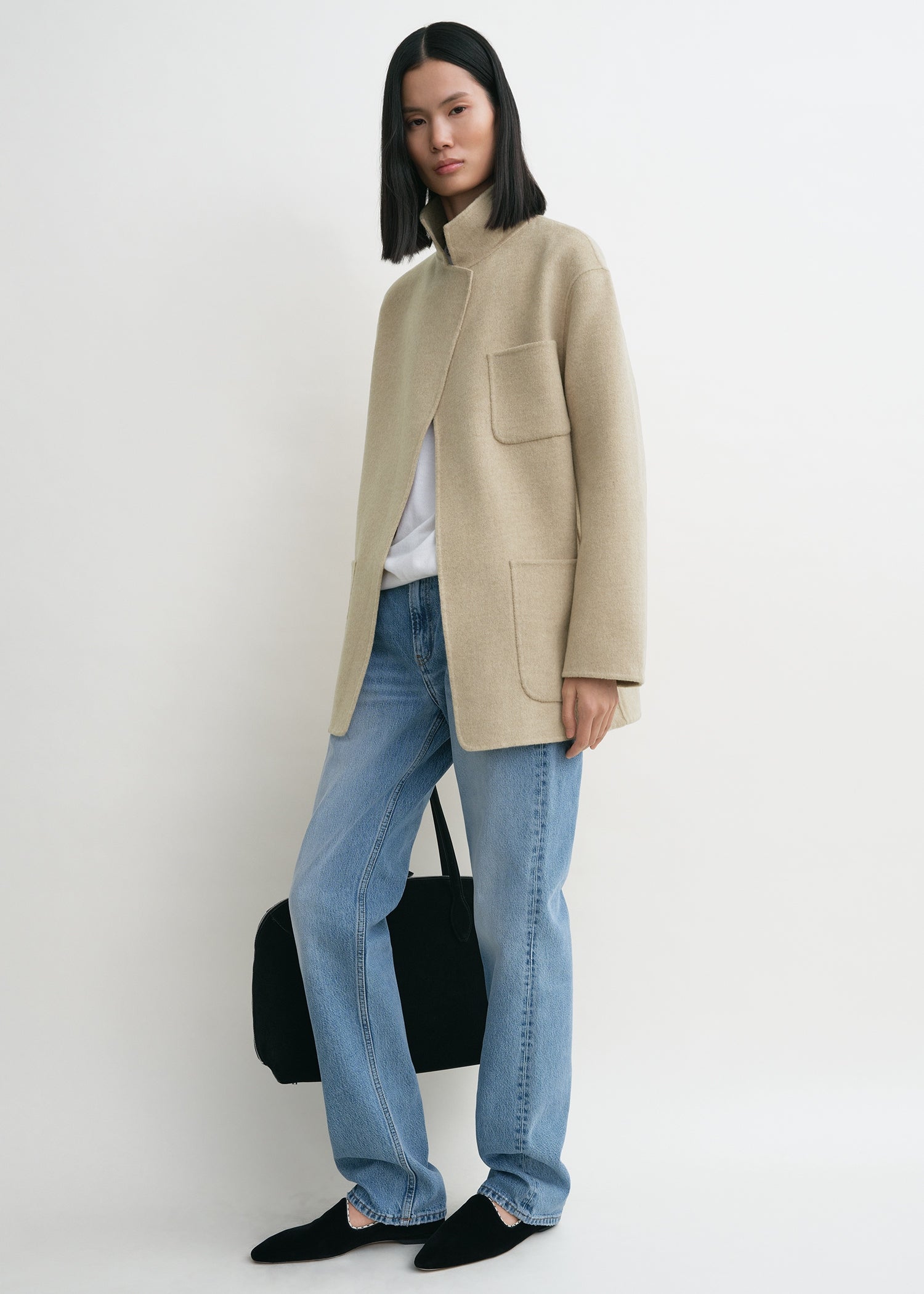 Patch pocket doublé jacket fawn melange