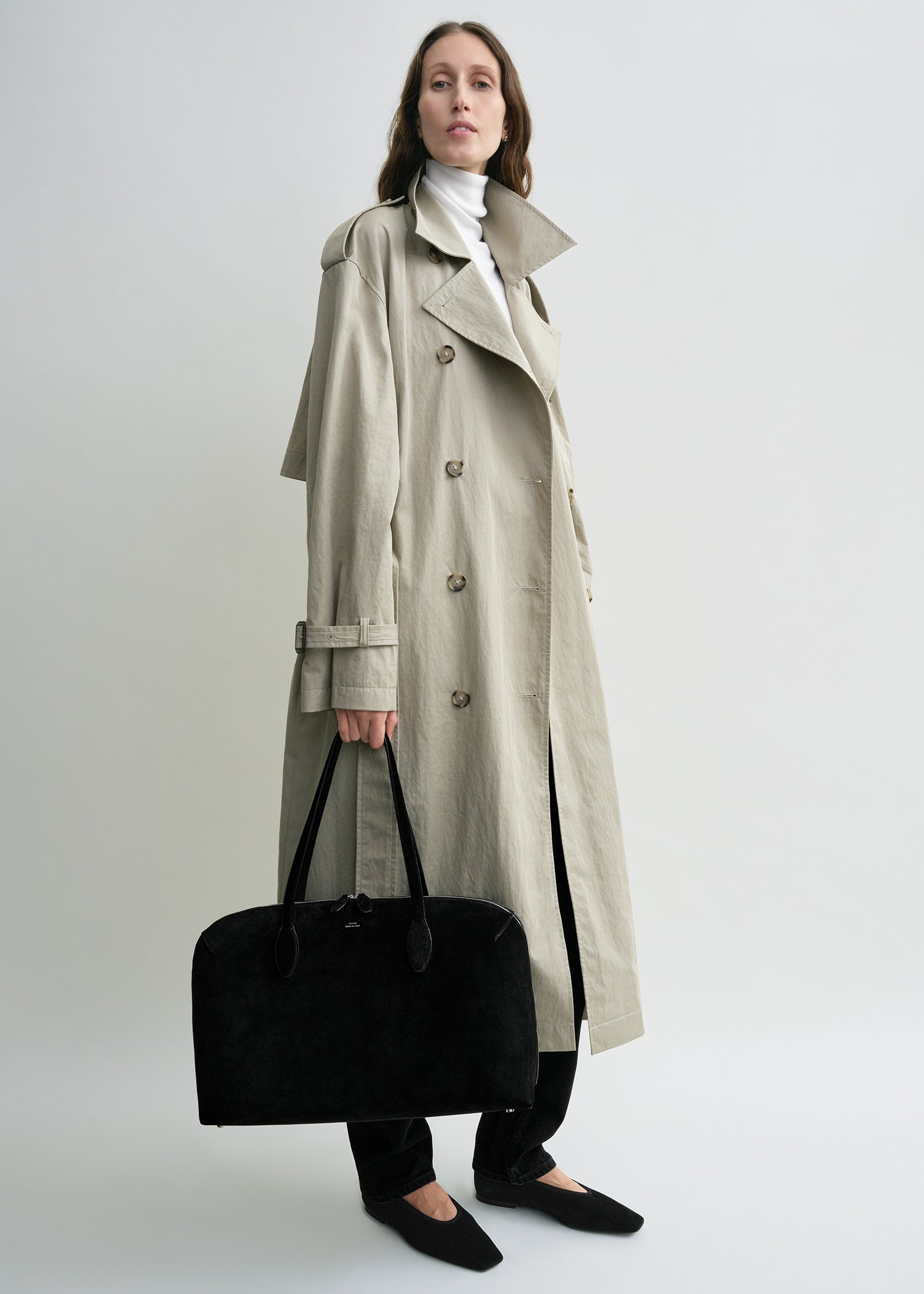 Suede day tote black