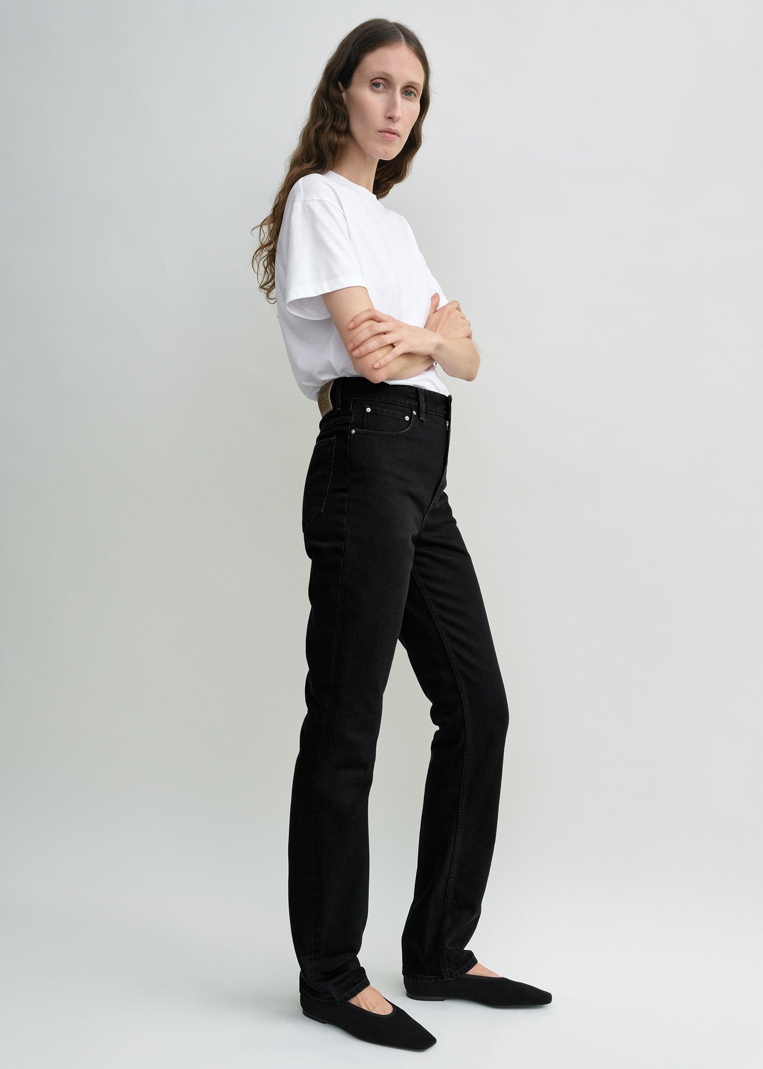 High slim denim black