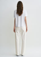 Twisted seam denim full length off-white