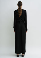 Long-sleeve slouch waist dress black