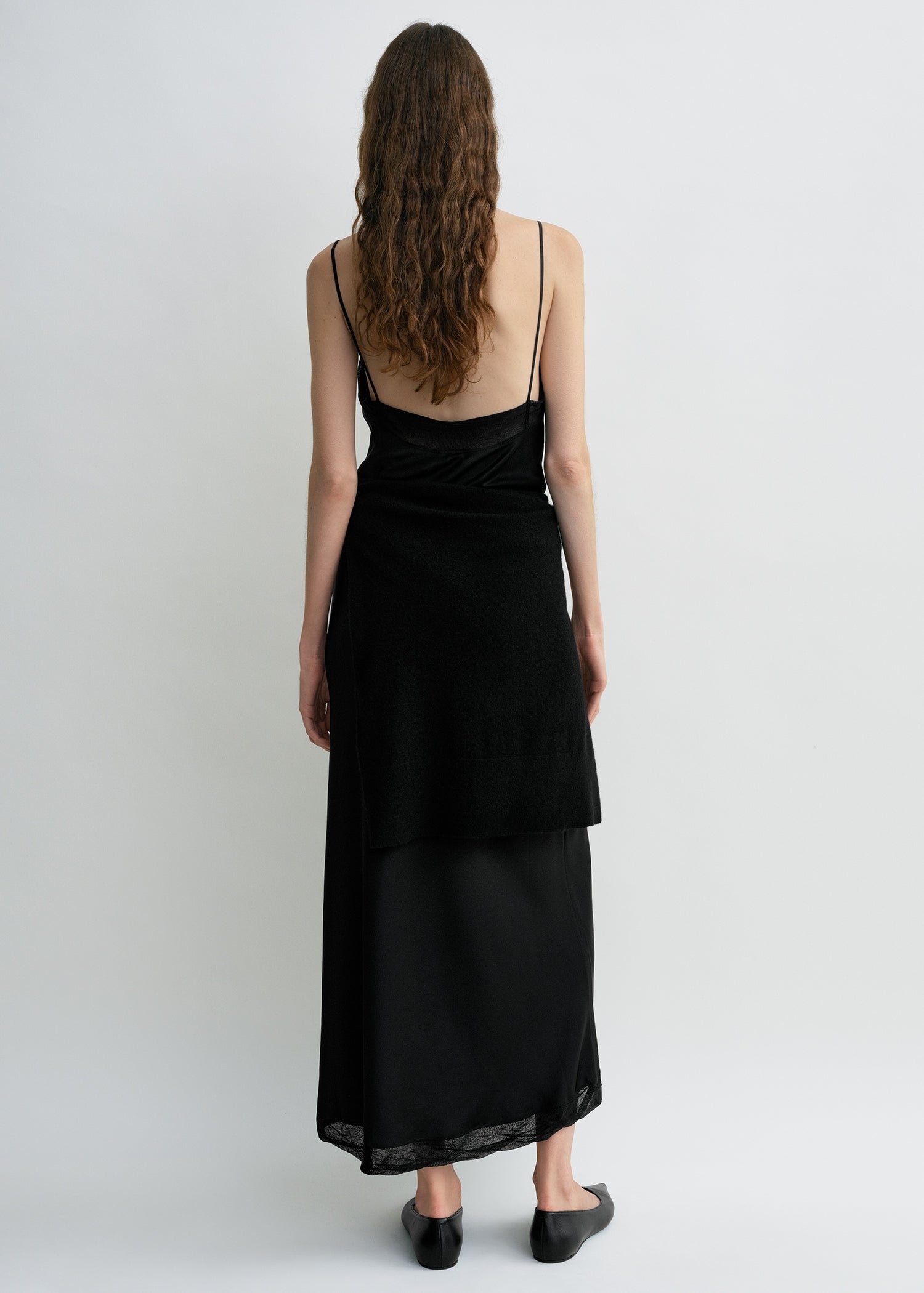 Satin slip dress black TOTEME Satin slip dress black TOTEME