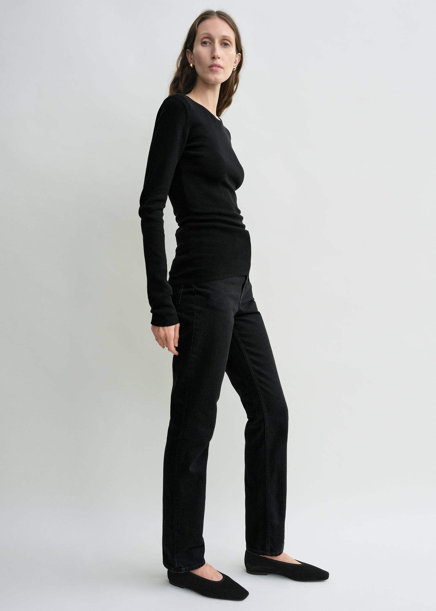 Compact cotton top black – TOTEME