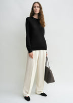 Fine crew knit black