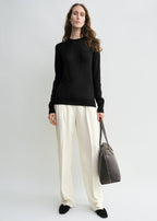 Fine crew knit black