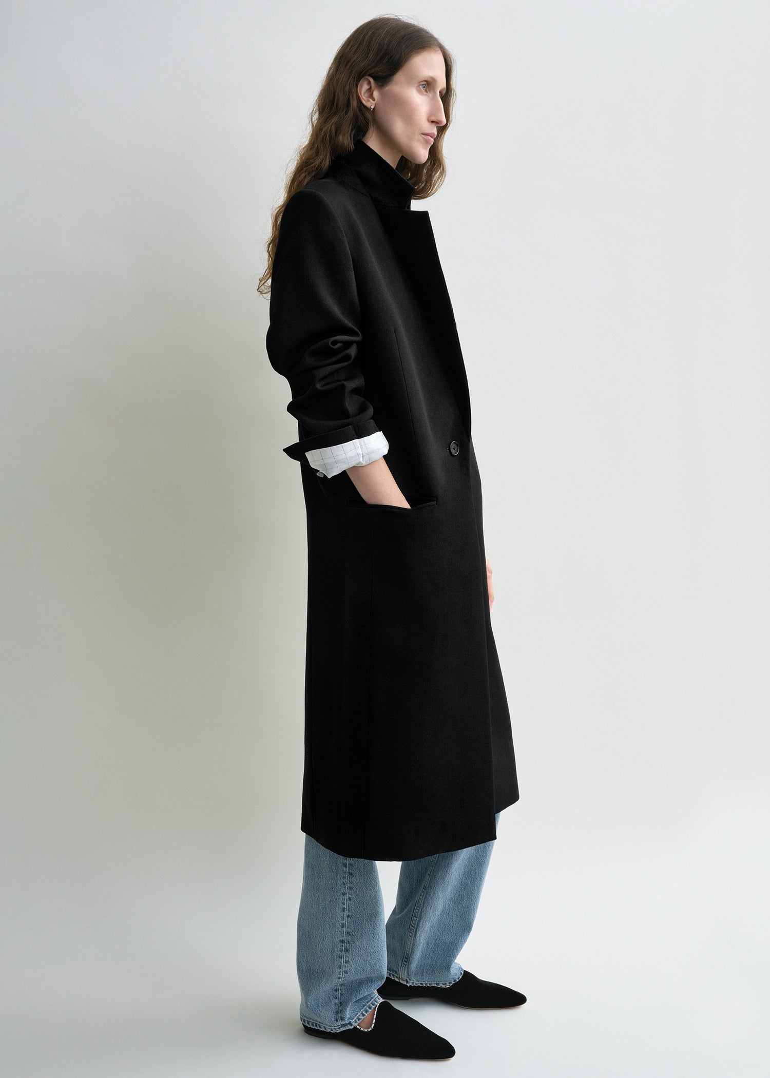 Classic tailored coat black – TOTEME