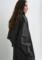 Crisp summer trench washed black petite