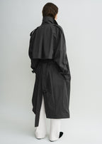 Crisp summer trench washed black petite