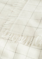 Checked light wool scarf ecru/black