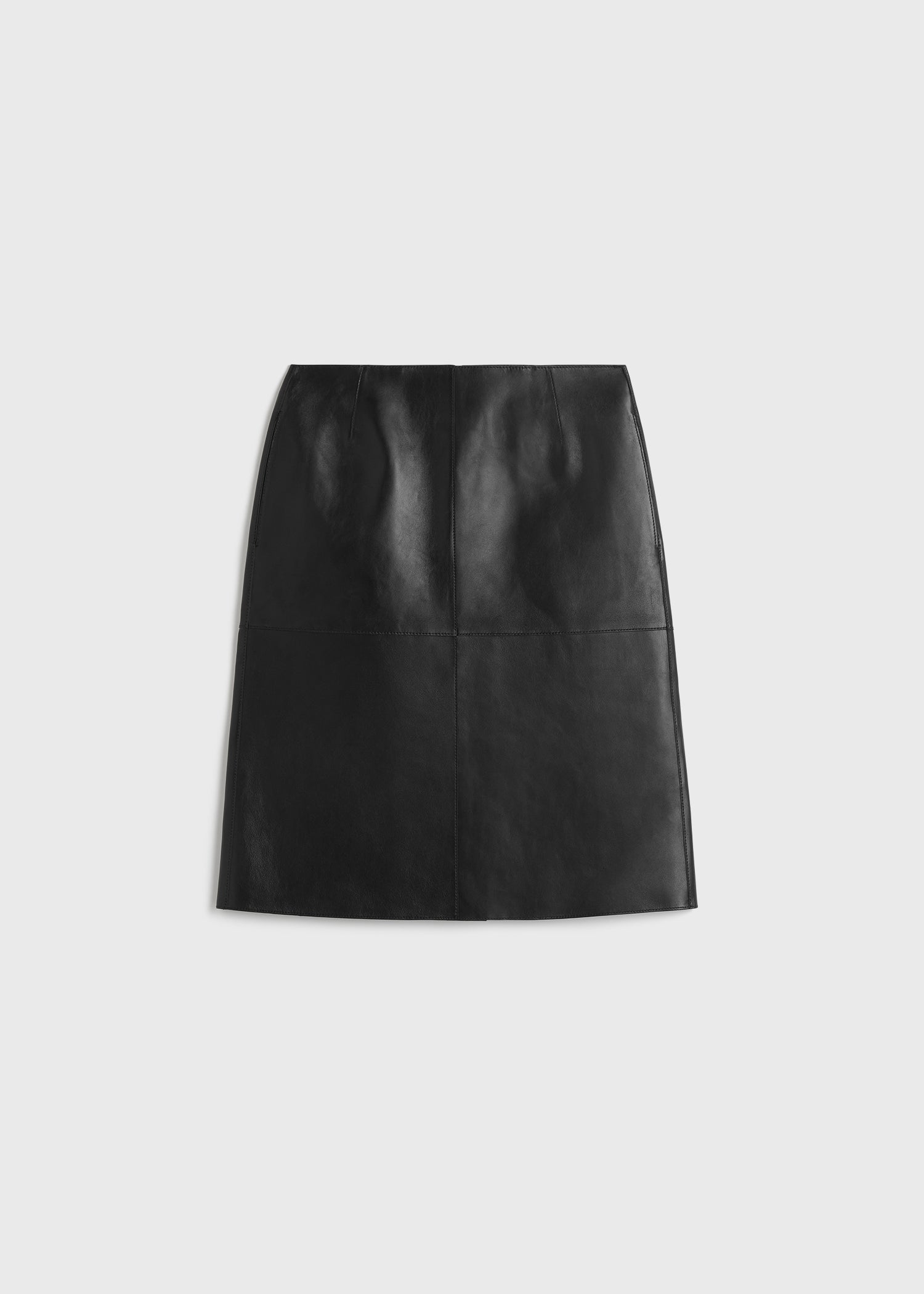 Paneled leather skirt black