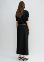Low-waist straight skirt black