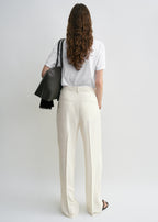 Double-pleat fluid trousers ecru petite