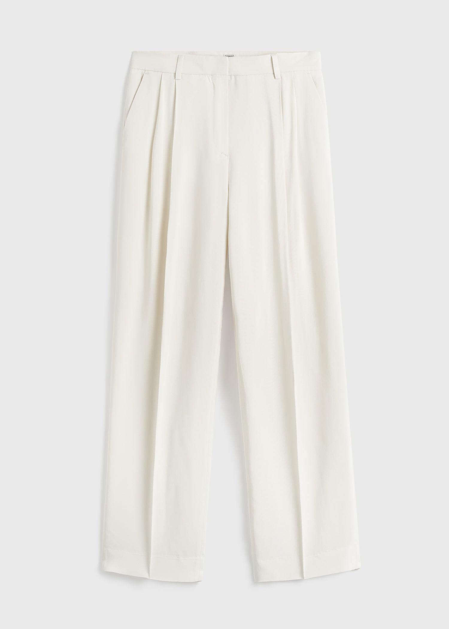 Double-pleat fluid trousers ecru