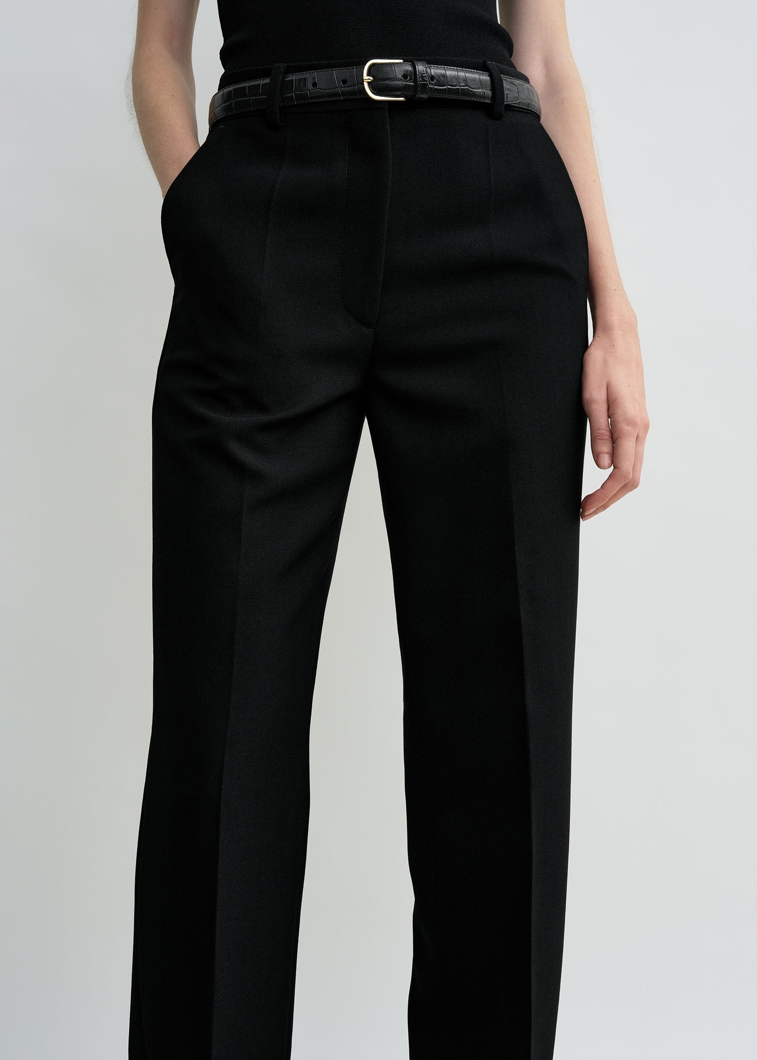 Straight suit trousers black TOTEME Straight suit trousers black TOTEME