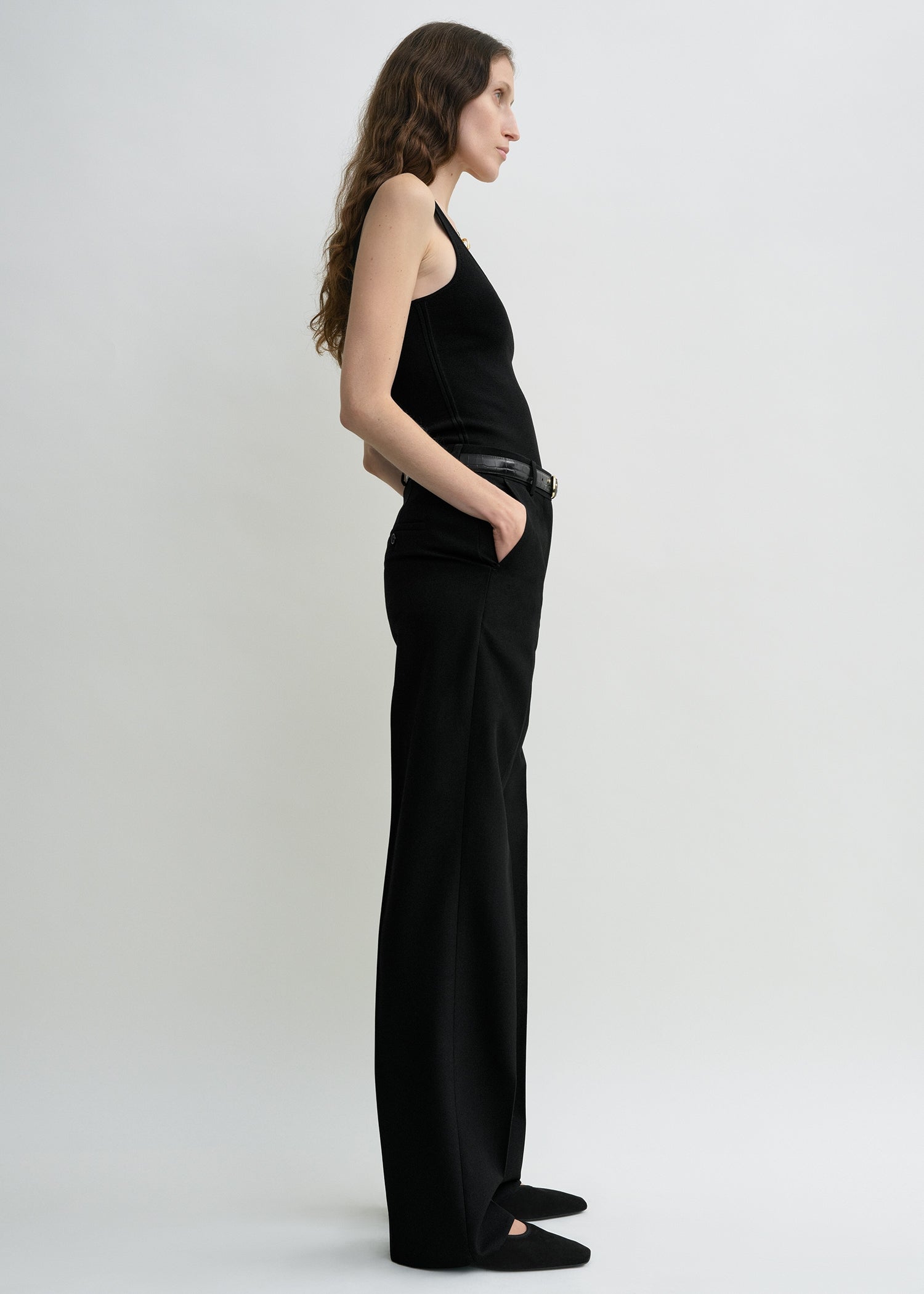 Straight suit trousers black