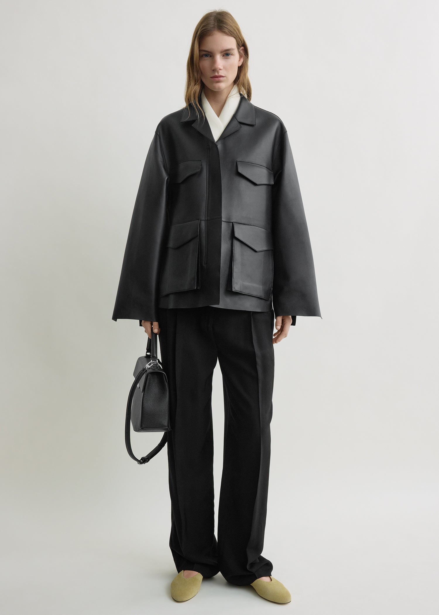 Army leather jacket black