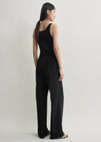 Fluid drawstring trousers black