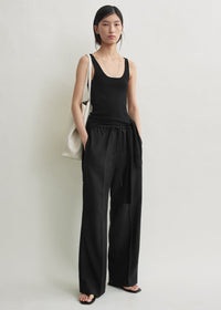 Fluid drawstring trousers black