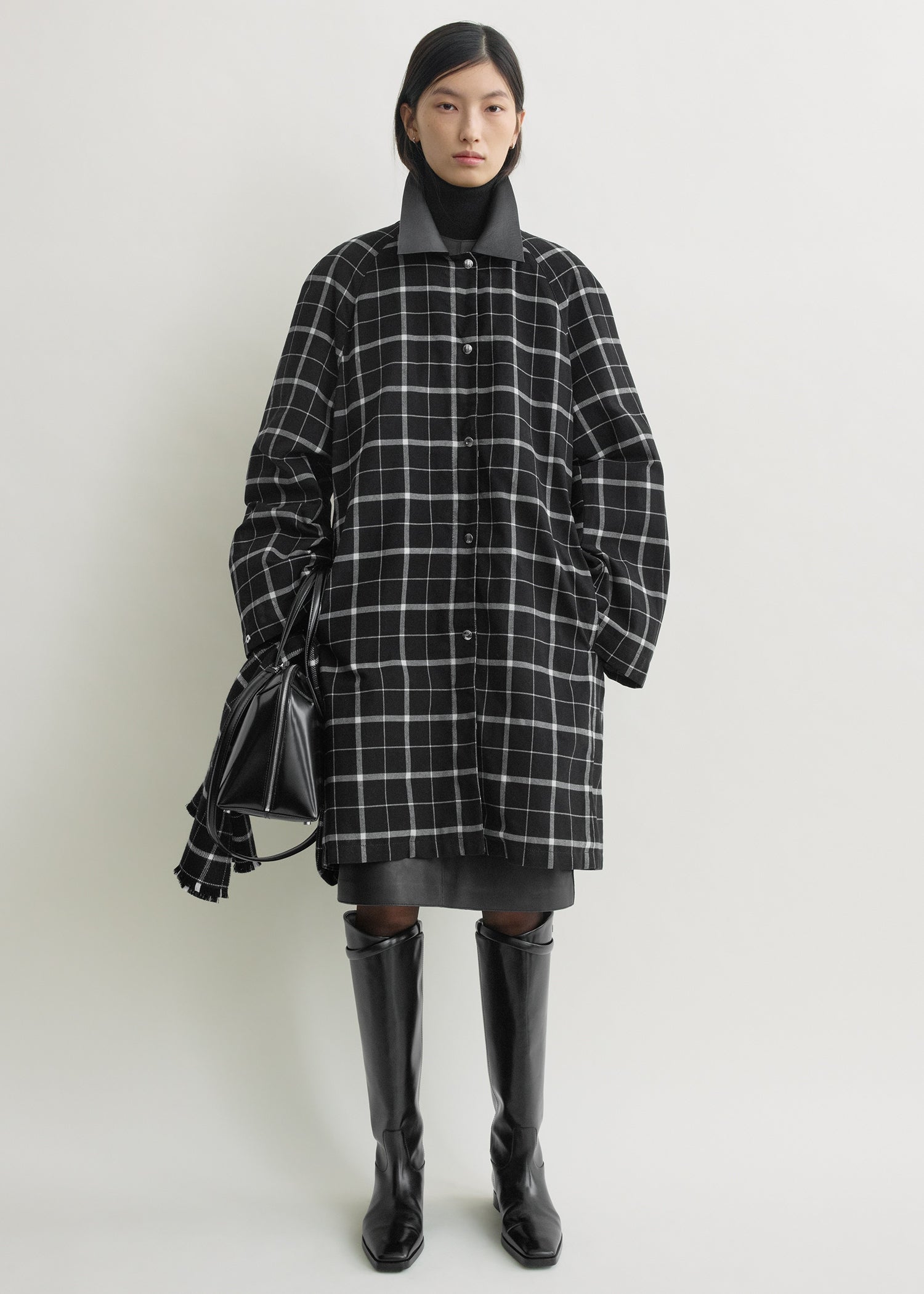 Windowpane country coat black/white