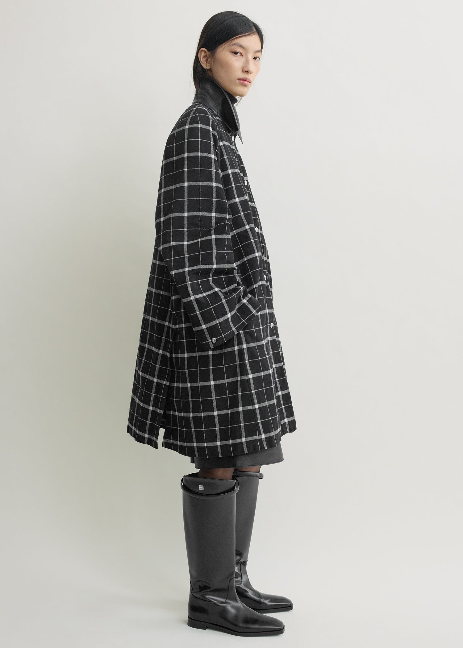 Windowpane country coat black/white
