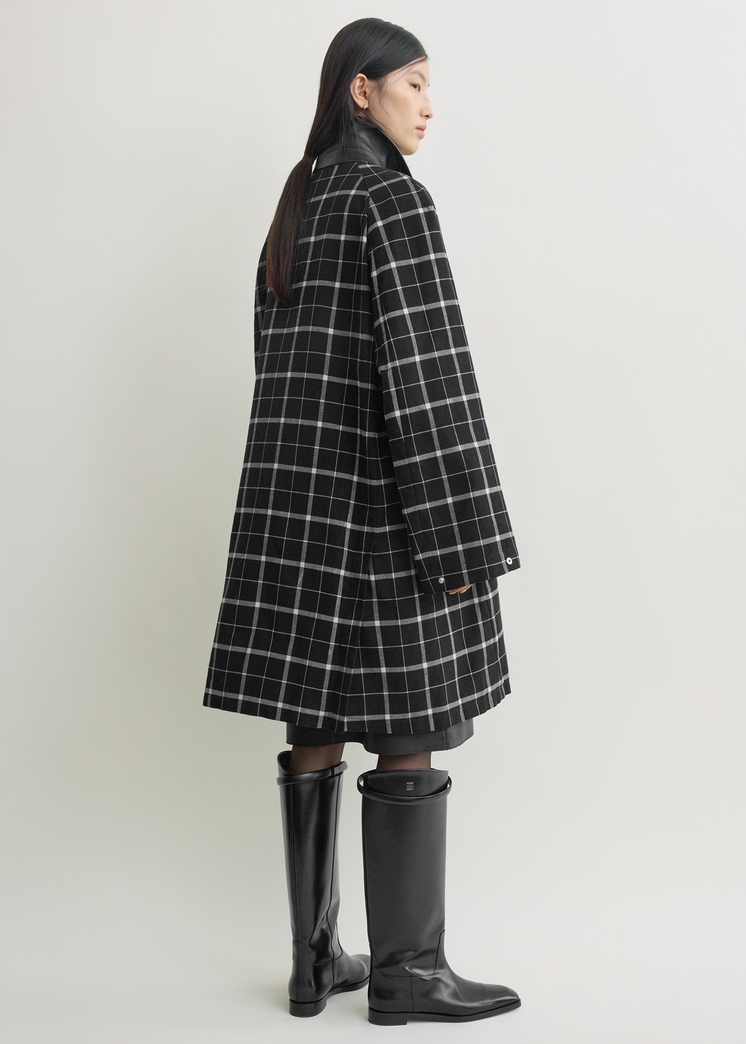 Windowpane country coat black/white