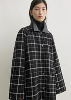 Windowpane country coat black/white