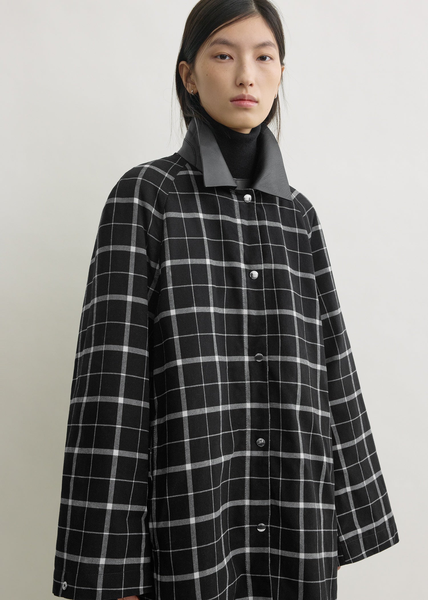 Windowpane country coat black/white
