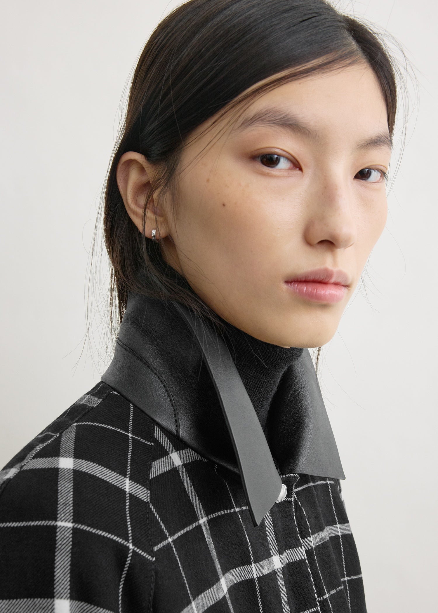 Windowpane country coat black/white